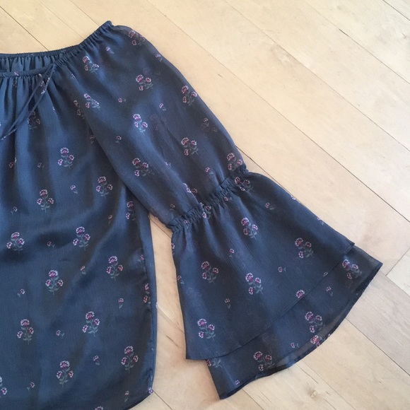 White House Black Market Sheer Boho Festival Top - Picture 6 of 8